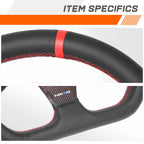 NRG RST-024CF-RD 320mm Leather Steering Wheel for Universal Fit (2010–2023)