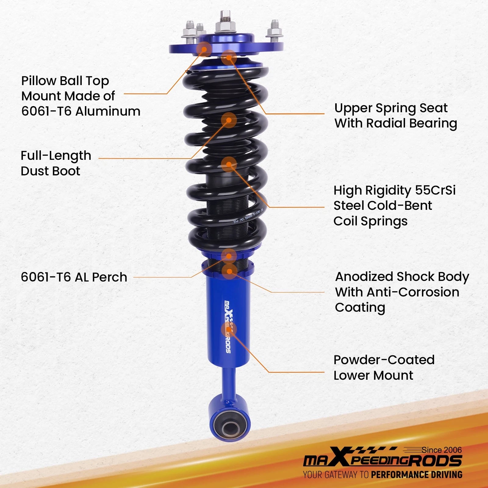 Adjustable Coilover Struts Spring Kit for Ford Expedition (2003-2006)