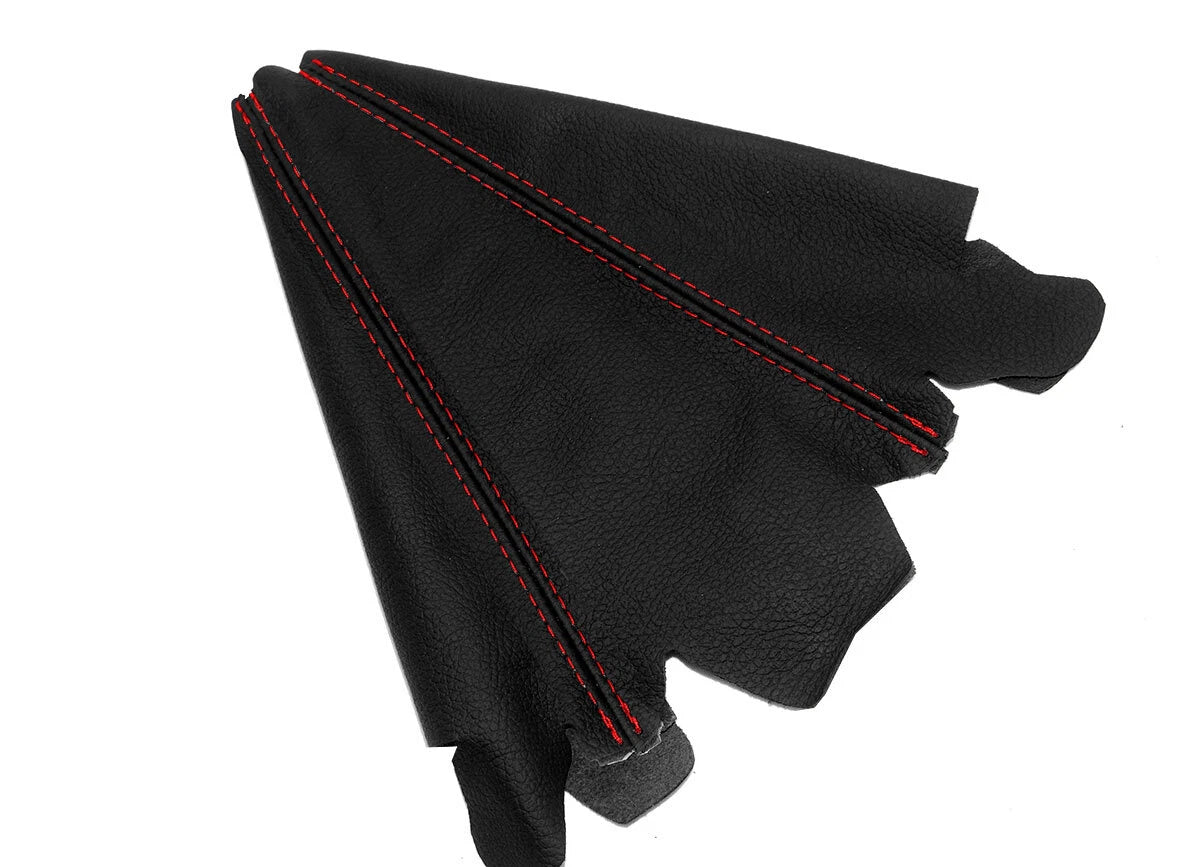 Leather Manual Shift Boot Cover for Acura RSX (2002–2006) Black Red Stitch