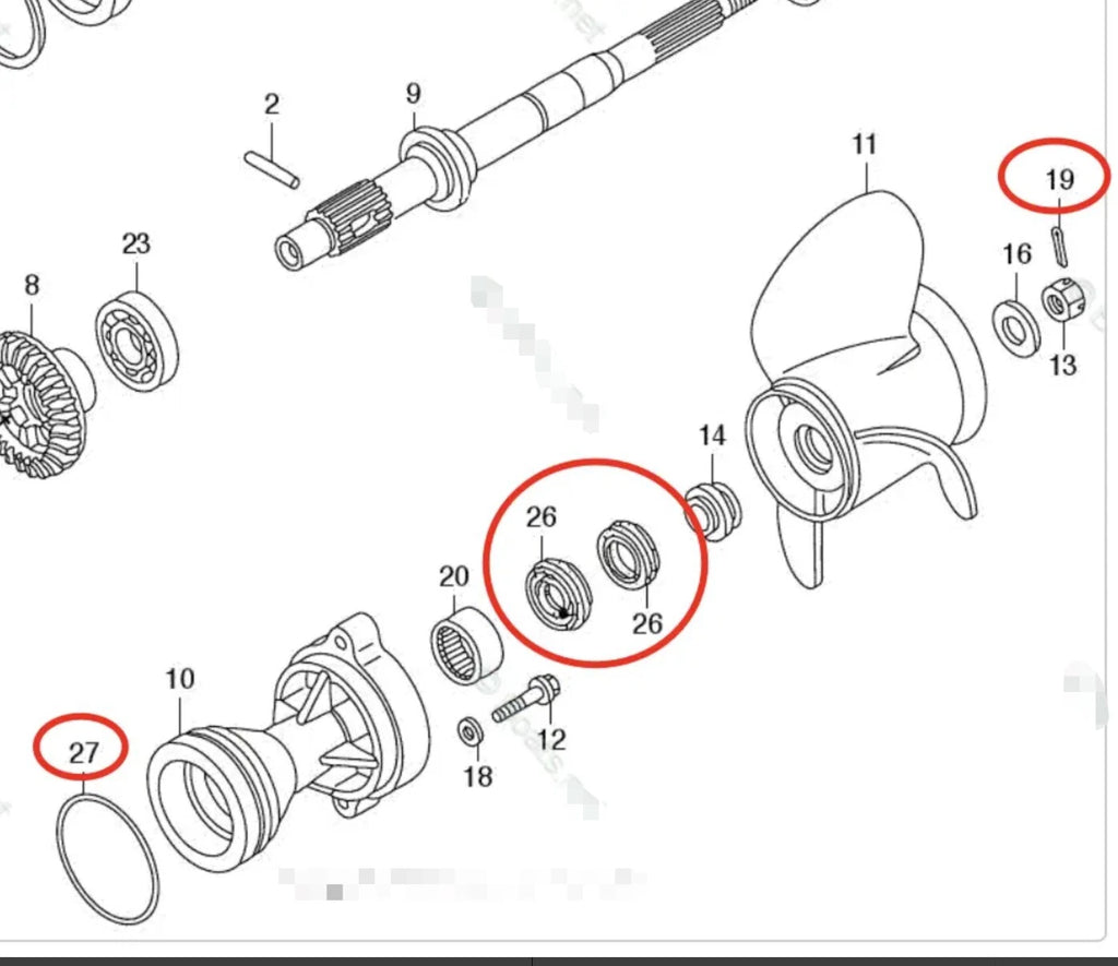 Lower Unit Seal Kit for Tohatsu BFT225D BFT250D (225HP 250HP) HZZ3-91252-003