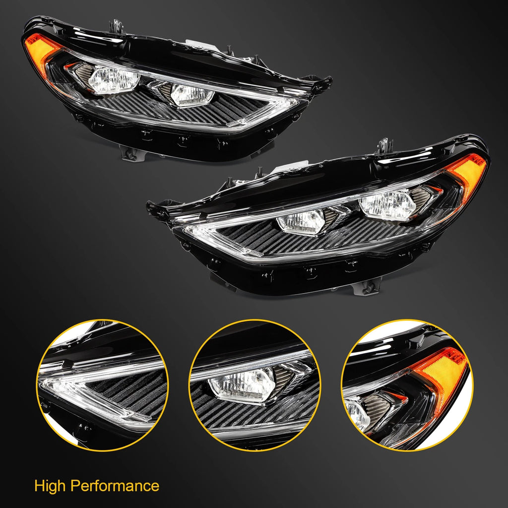 2X Full LED Headlights with Projector for Ford Fusion (2017–2020)