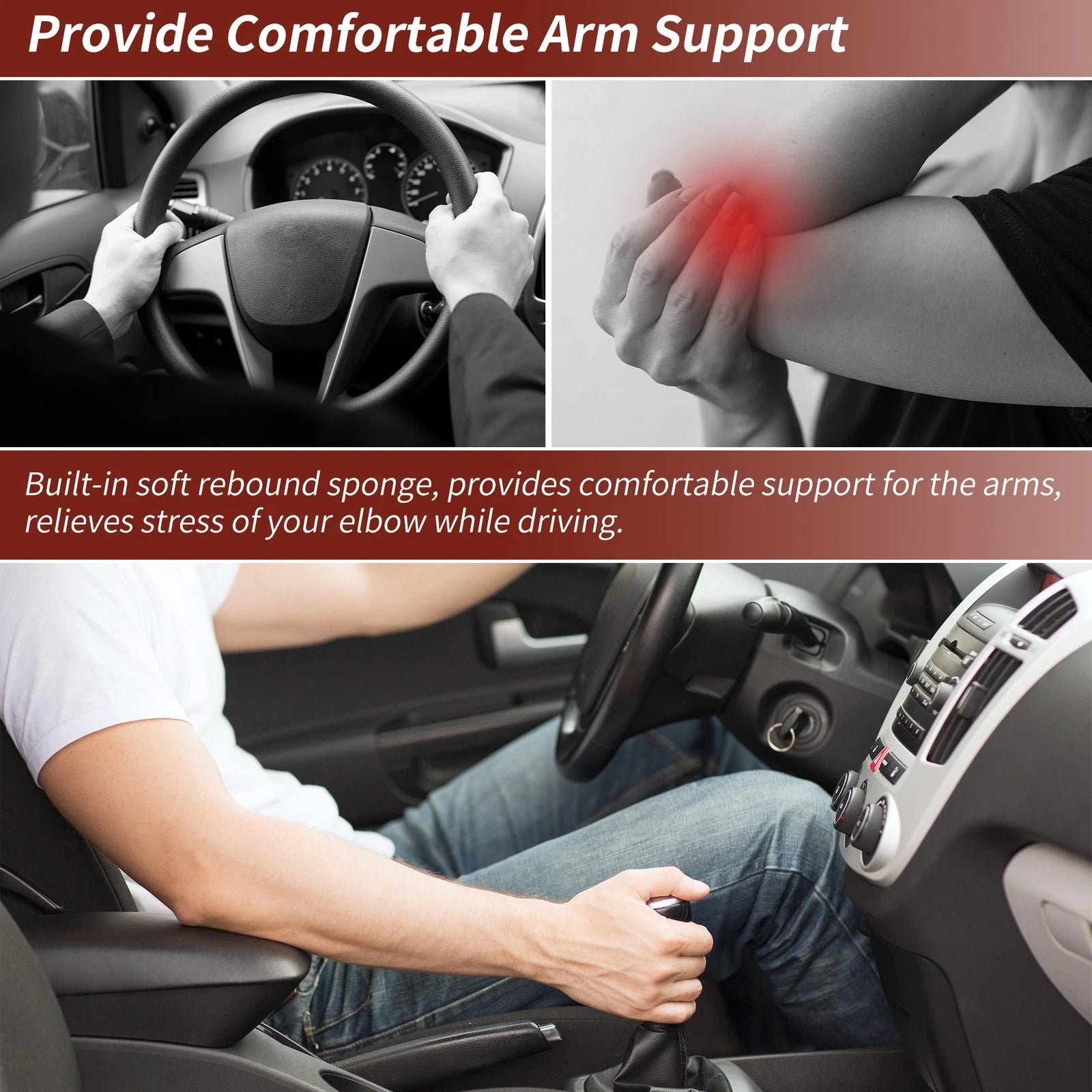Center Console Armrest Lid for Chevy Traverse, GMC Acadia (No. 22905370) Black
