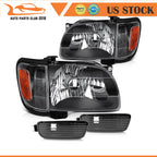 Headlight Assembly for Toyota Tacoma (2001–2004) Black Housing Clear Lens Pair