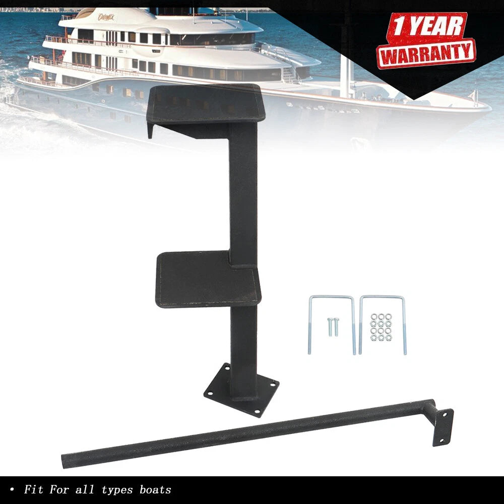 Dual Step Boat Trailer Steps with Handle for Tongue