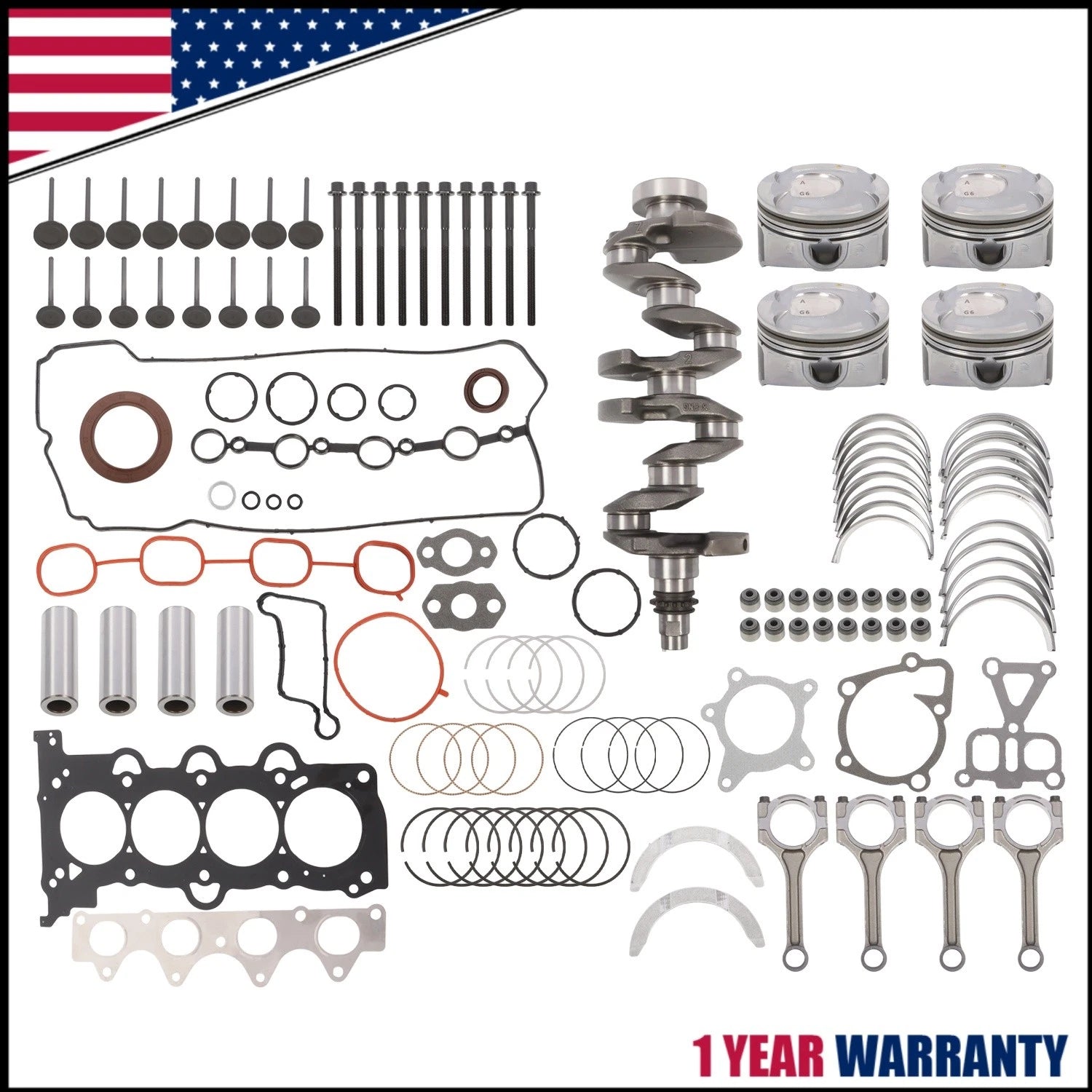 G4FD Engine Overhaul Rebuild Kit for Hyundai Kia Accent Rio Soul (2012–2016)
