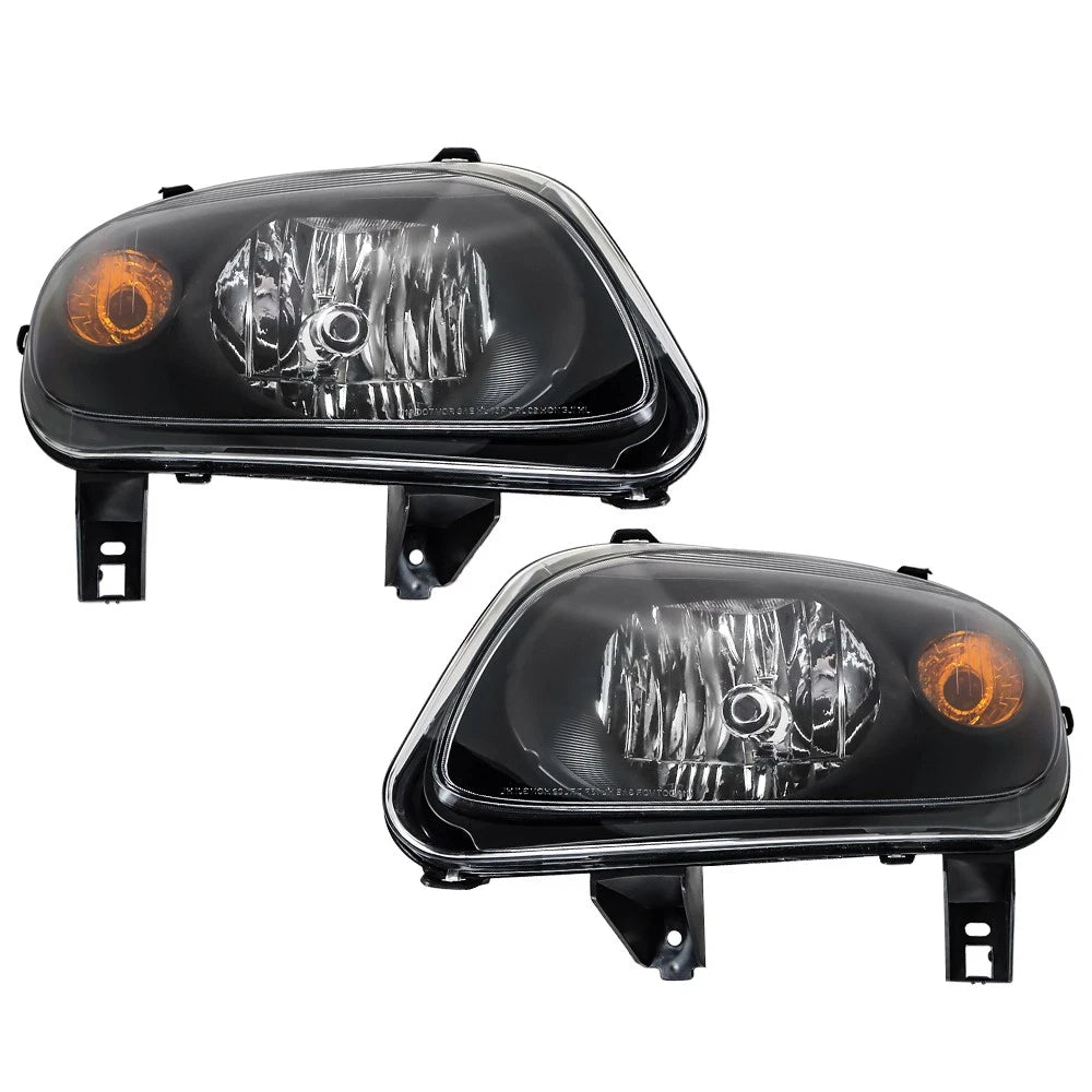 Set of 2 Headlights for Chevy HHR (2006-2011) Halogen Black Housing Clear