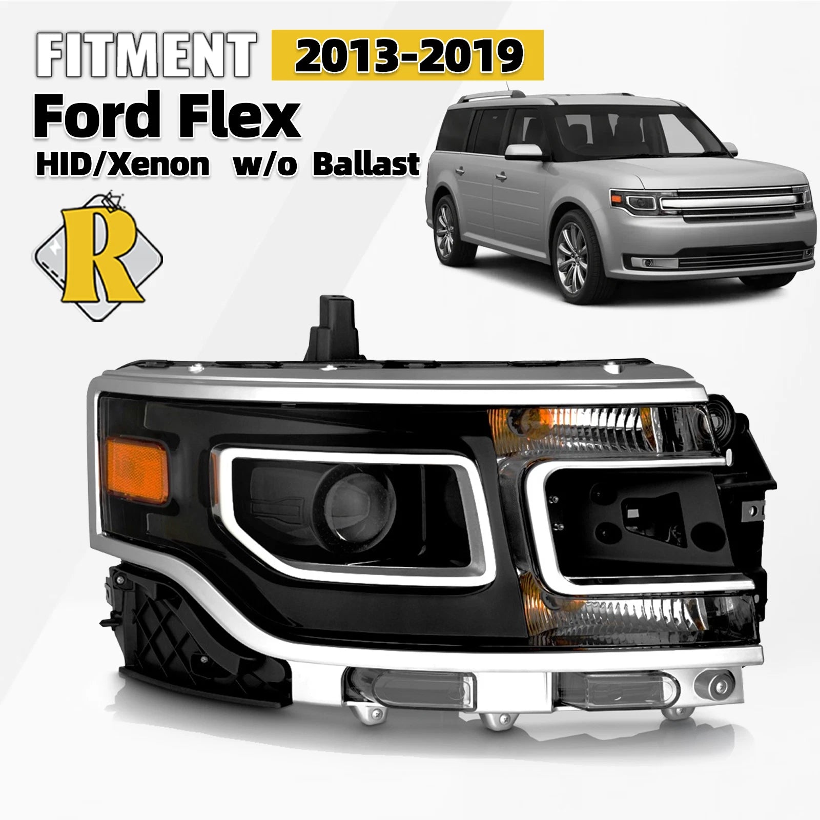 HID Xenon Projector Headlight for Ford Flex (2013–2019) Right
