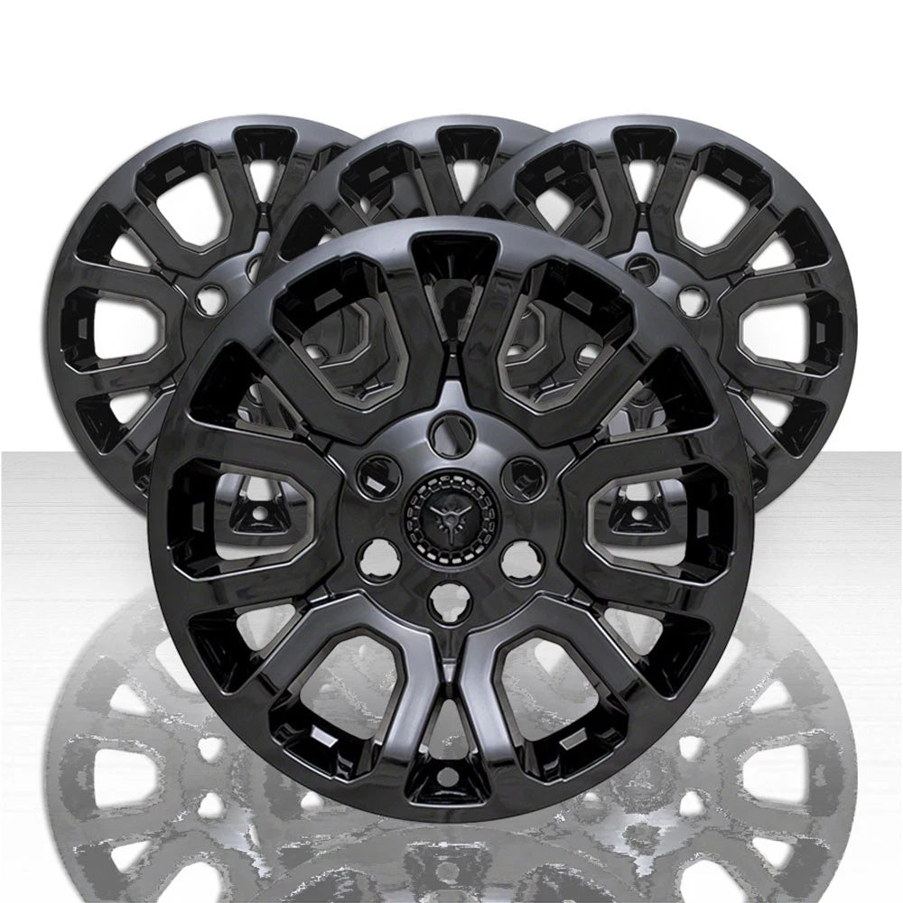 4pc 18' 6 Double Spoke Wheel Skins for 2014-18 GMC Sierra 1500 SLE - Gloss Black