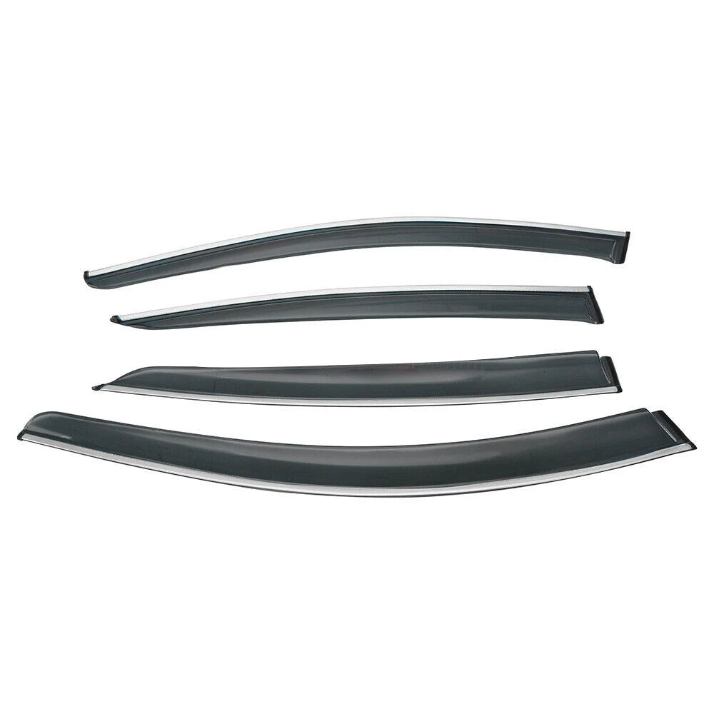 Smoke Window Visors Deflectors Rain Guard for Acura TL (2009–2014) Chrome Trim