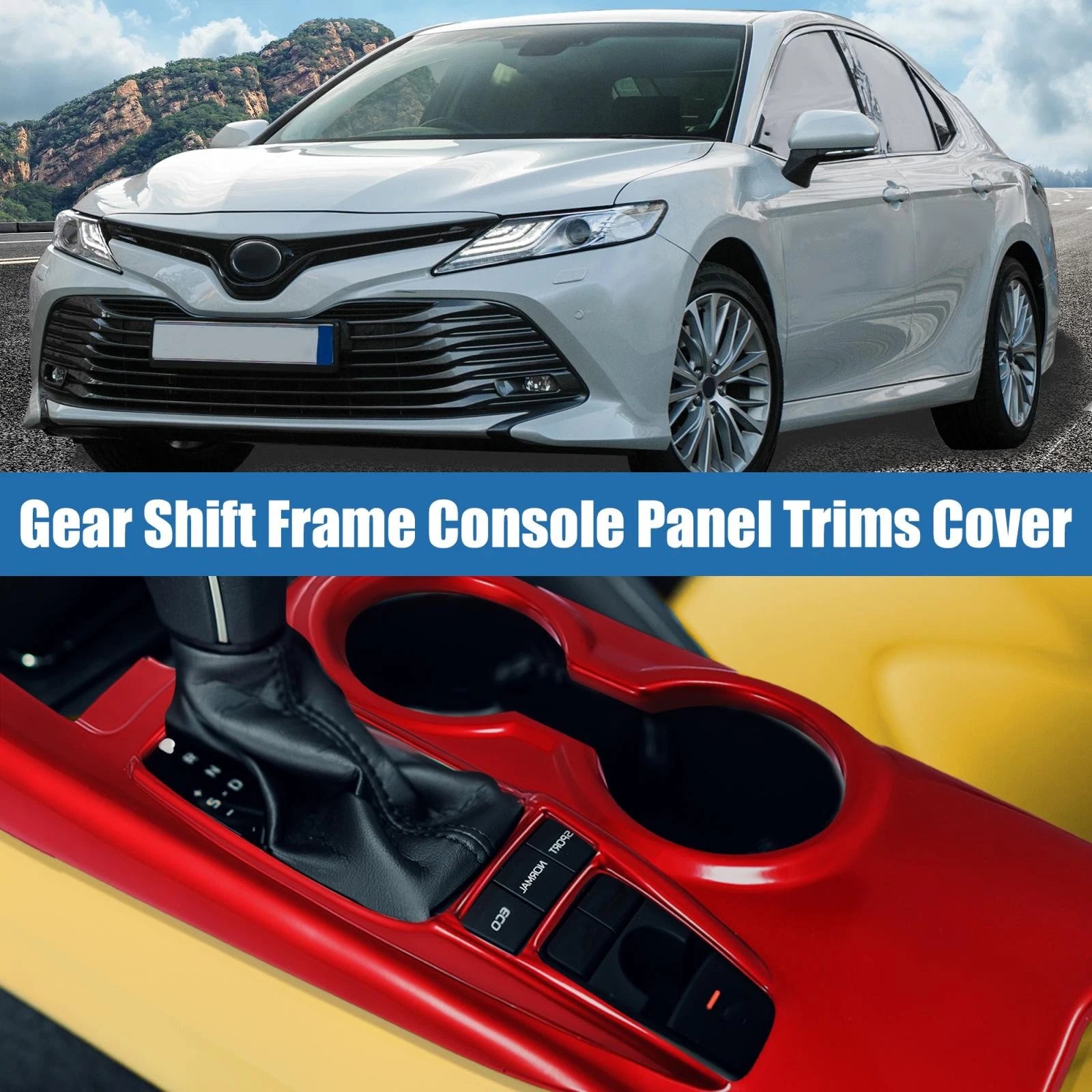 Gear Shift Frame Console Panel Trim Cover for Toyota Camry (2018–2023) Red