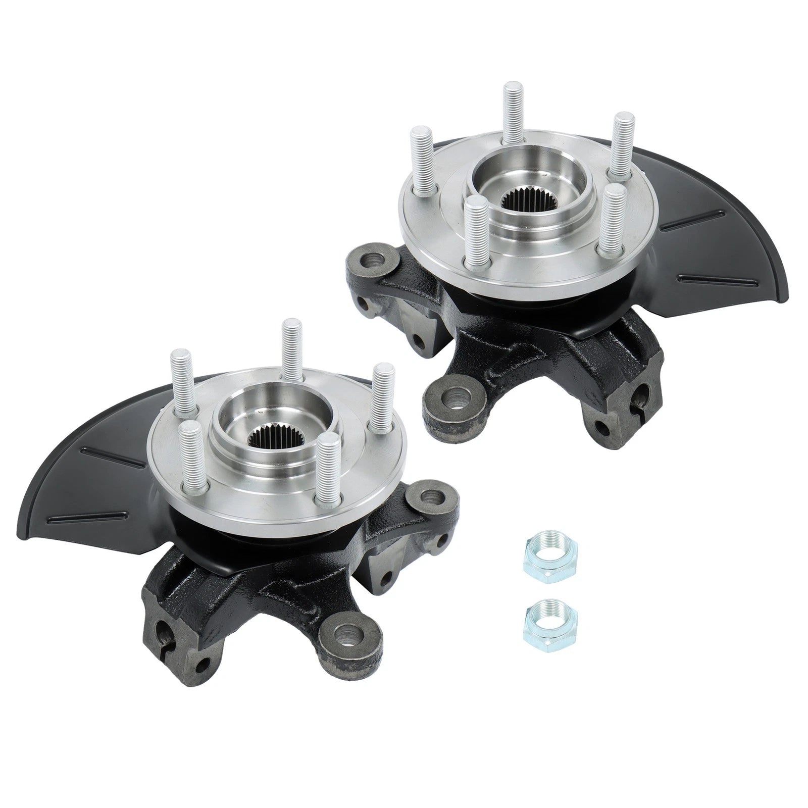 Set of 2 Wheel Bearing Hub Steering Knuckle for Ford Mazda (2001–2004)