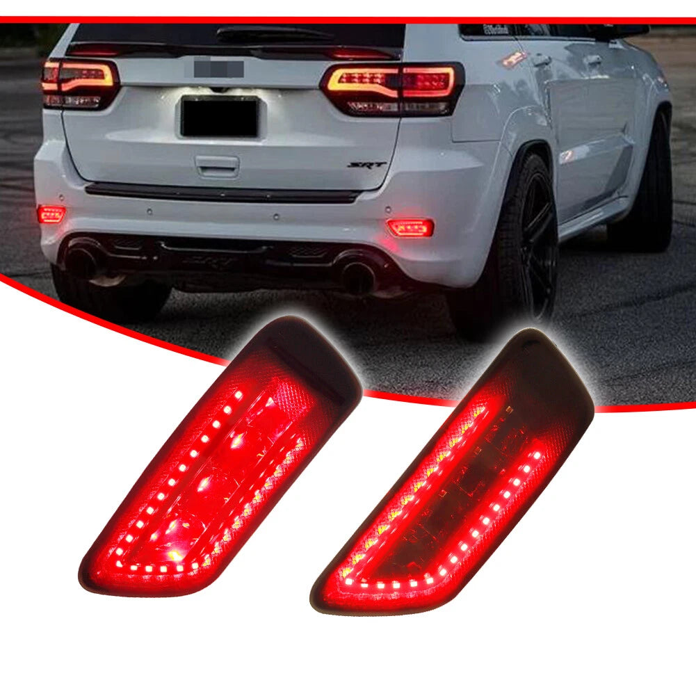 Red LED Rear Fog Lights for Jeep Grand Cherokee, Compass (2011–2020)