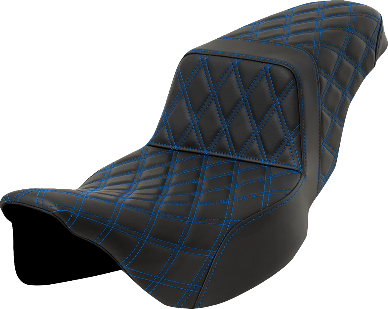 SADDLEMEN Step-Up Seat for FLH/FLT (Extended Reach, Lattice Stitch)