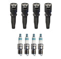 Set of 4 Ignition Coils & 4 Iridium Spark Plugs for Ford L4 (0.044)