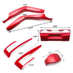 Red AC Climate Control & Gear Shift Knob Cover Trims for Honda Civic (2016-2020)