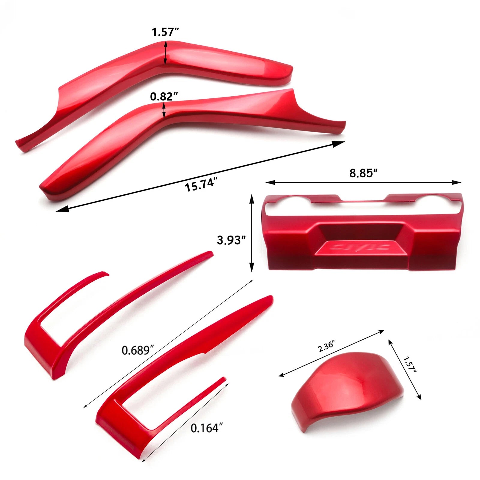 Red AC Climate Control & Gear Shift Knob Cover Trims for Honda Civic (2016-2020)