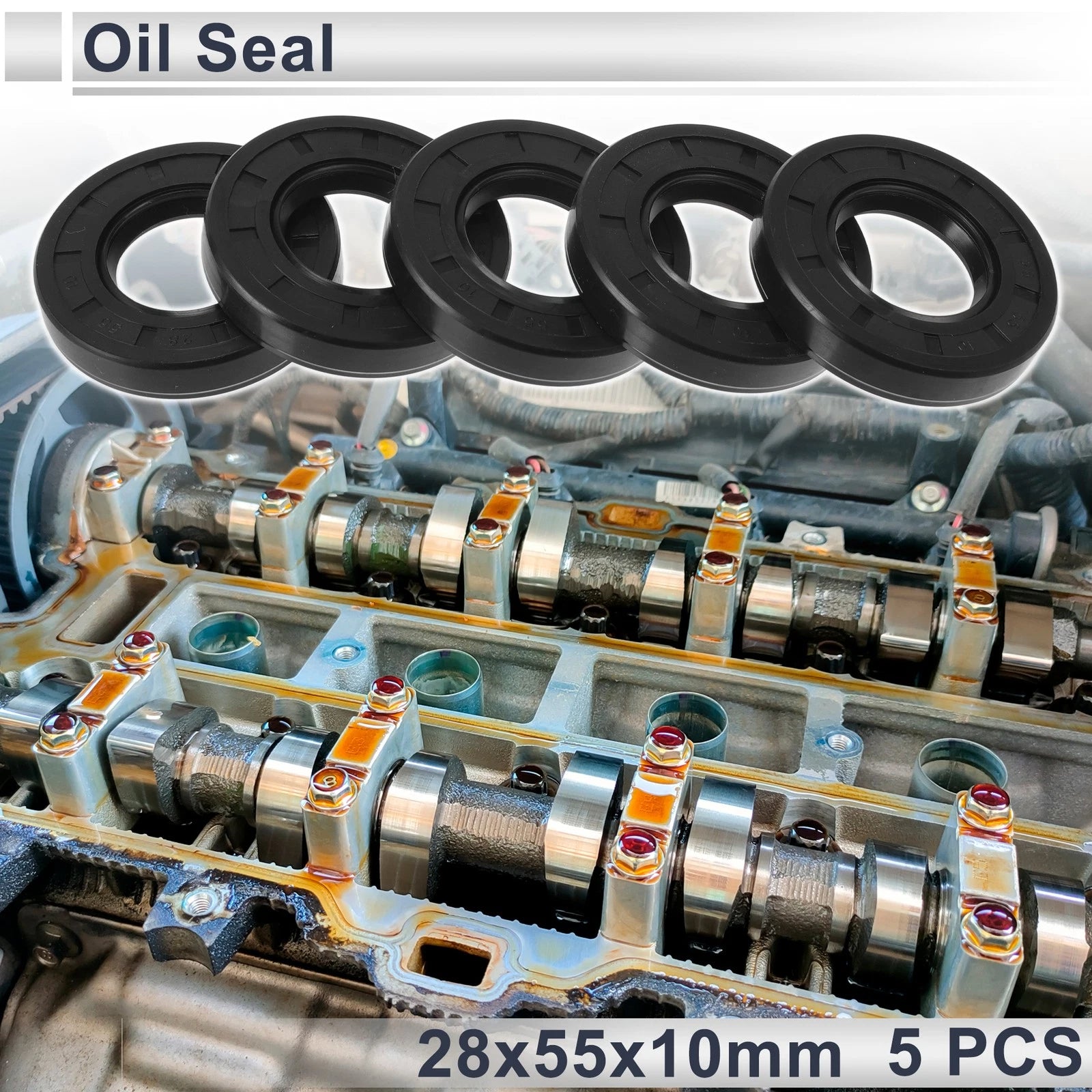 Set of 5 Oil Seal Rotary Shaft Seal TC Ring 28x55x10mm Nitrile Rubber