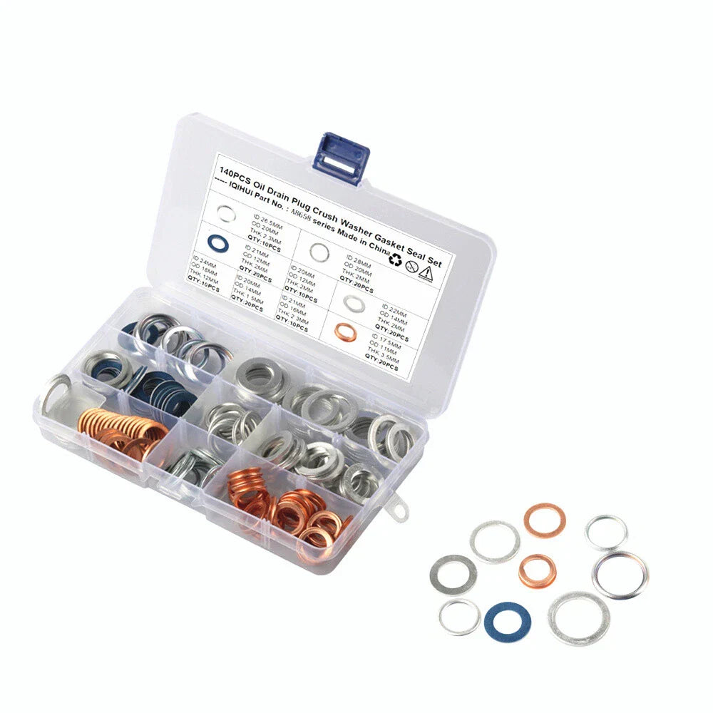 140Pcs Oil Drain Plug Washer Gasket Seal for Nissan (Various Years)