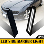 Set of 2 Smoked White LED Front Side Marker Lights for Chevrolet Camaro (2010–2015)