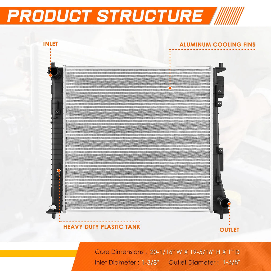 Aluminum Cooling Radiator for Santa Fe Sorento 1.6L 2.5L Turbo (2021–2024) DPI-13918