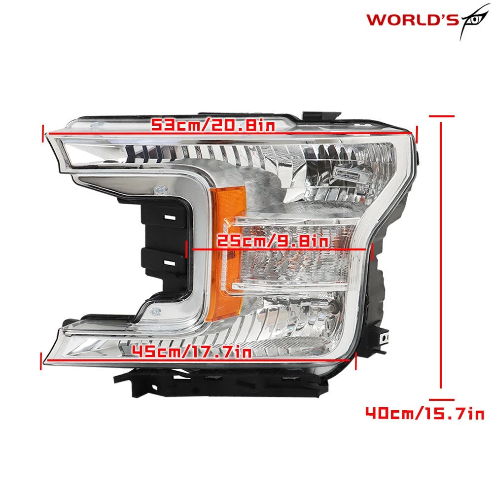 Headlight Assembly for Ford F150 (2018–2020) Halogen Clear Lens Left Side