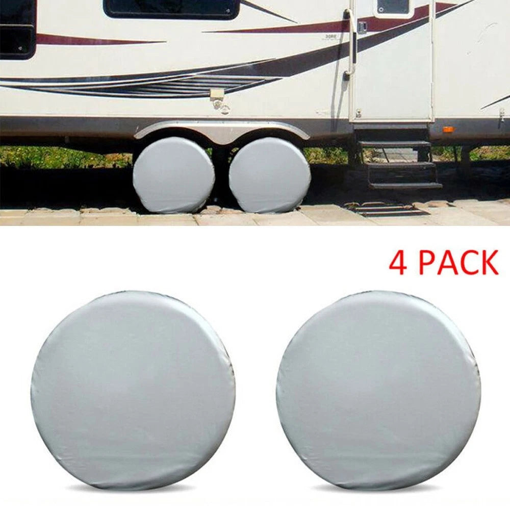 Set of 4 Wheel Tire Covers for RV Truck Camper Trailer (27-29 Inch)