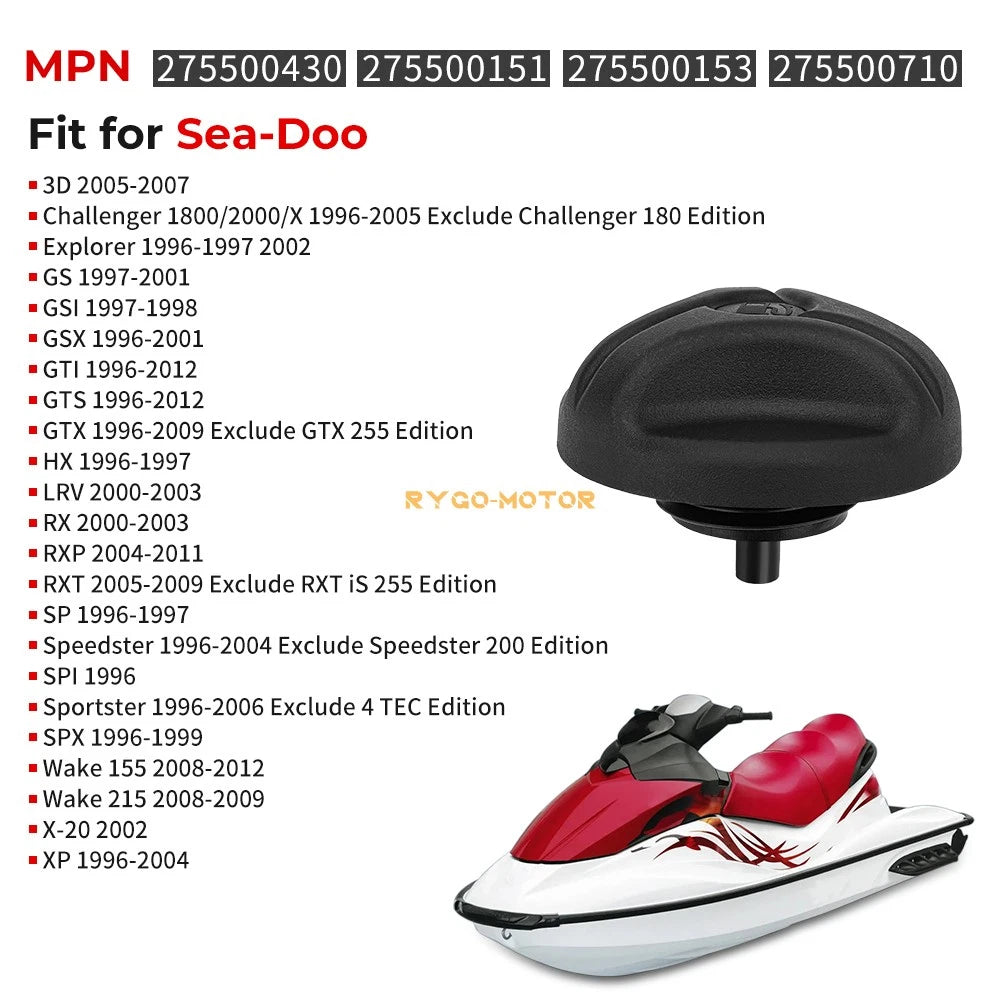 Fuel Cap for Sea-Doo GS 3D GSX GTX GTI RX RXP RXT SPX XP (1996–2009) 275500430