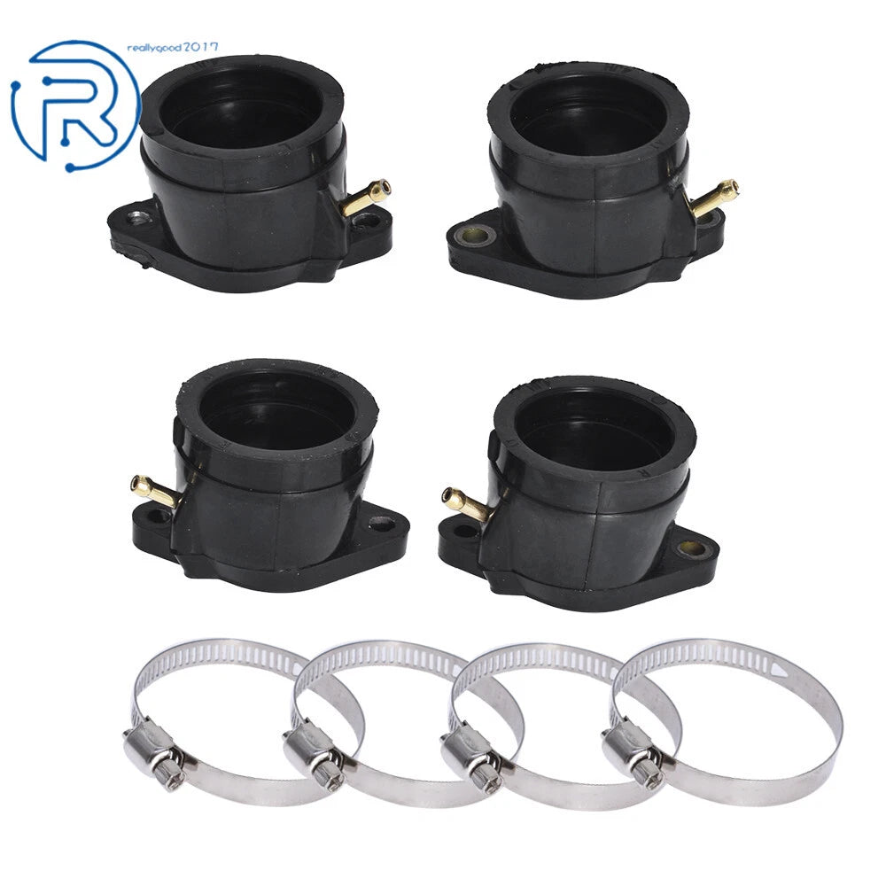 Set of 4 Rubber Carburetor Intake Manifold Boots for Yamaha YZF600R (1995–2007)