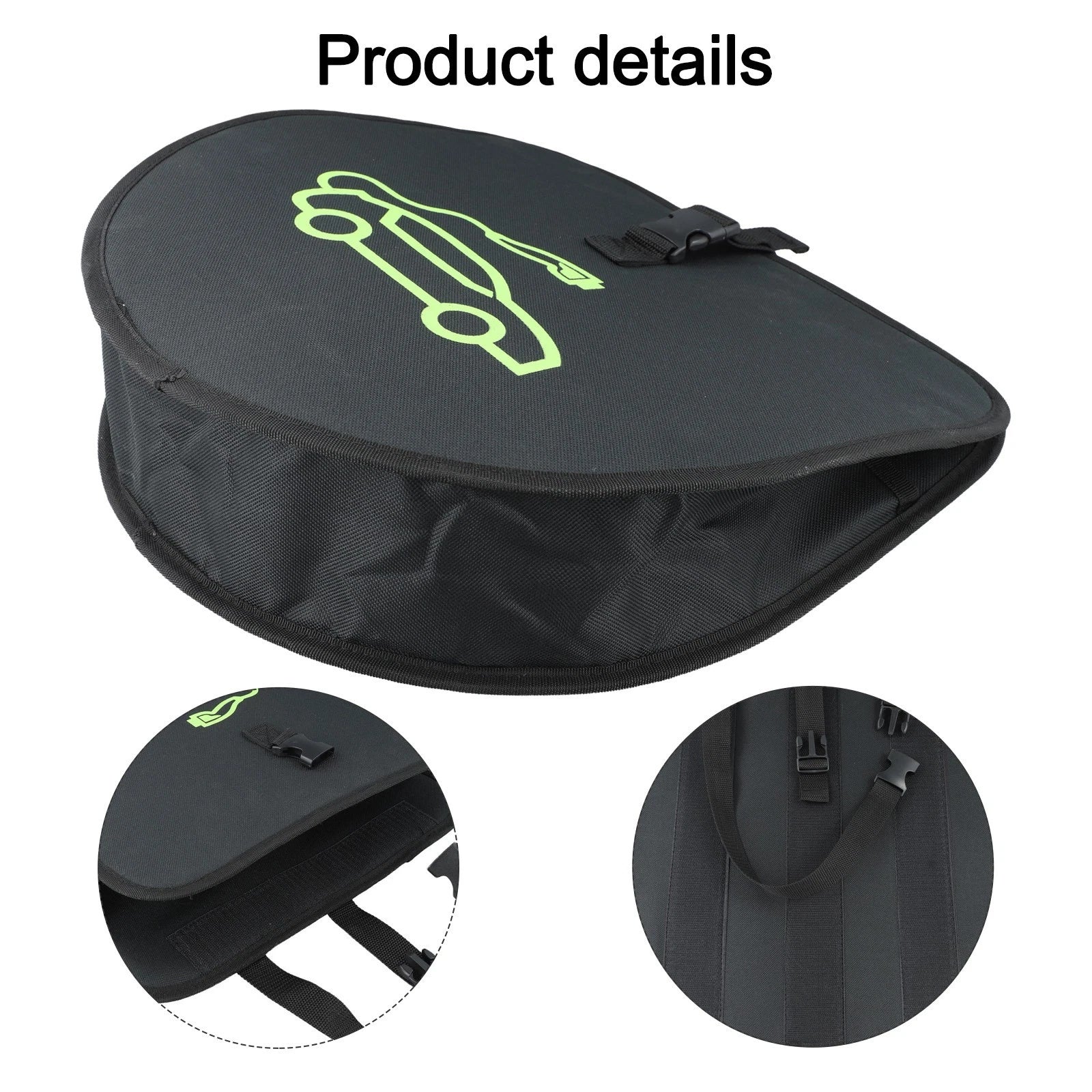 Electric Vehicle Charging Line Storage Bag for (Black)