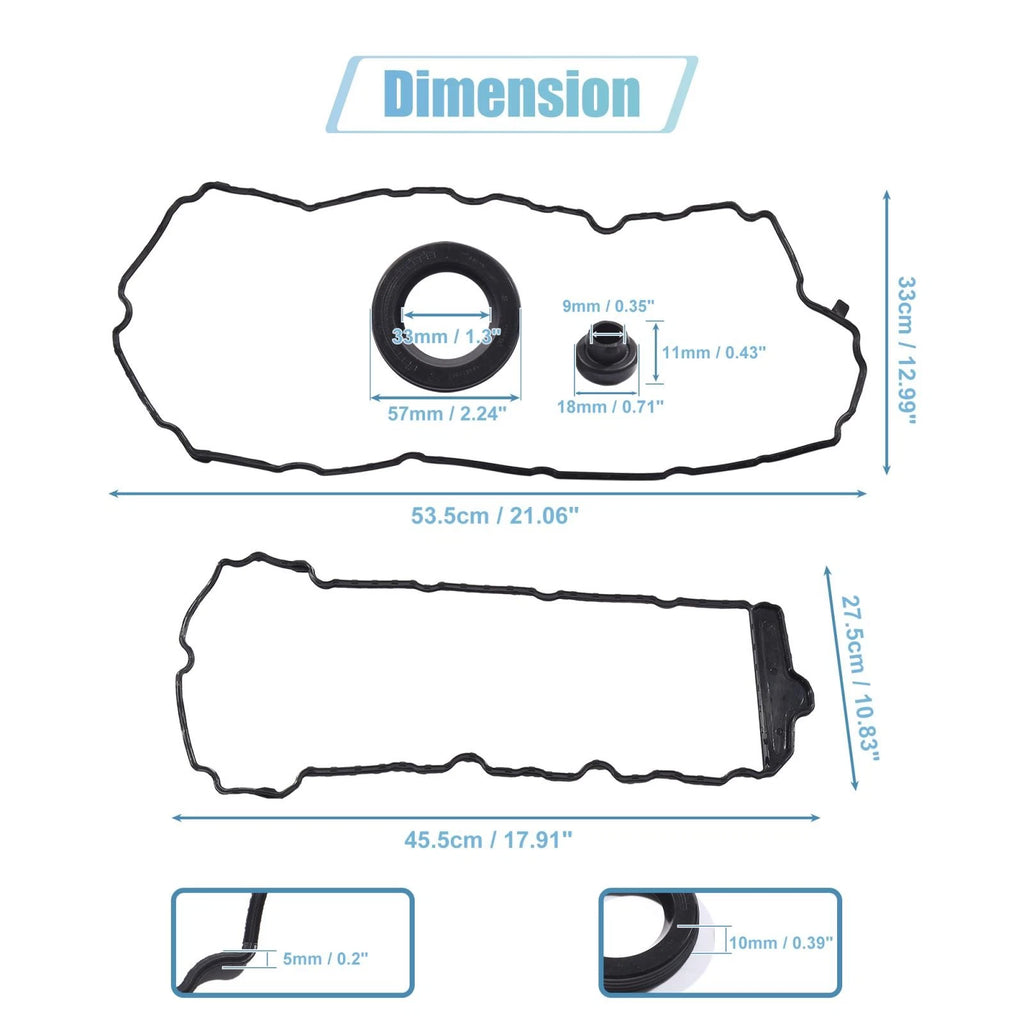 Set of 2 Engine Valve Cover Gaskets for Chevrolet Cadillac CTS (2003–2019)