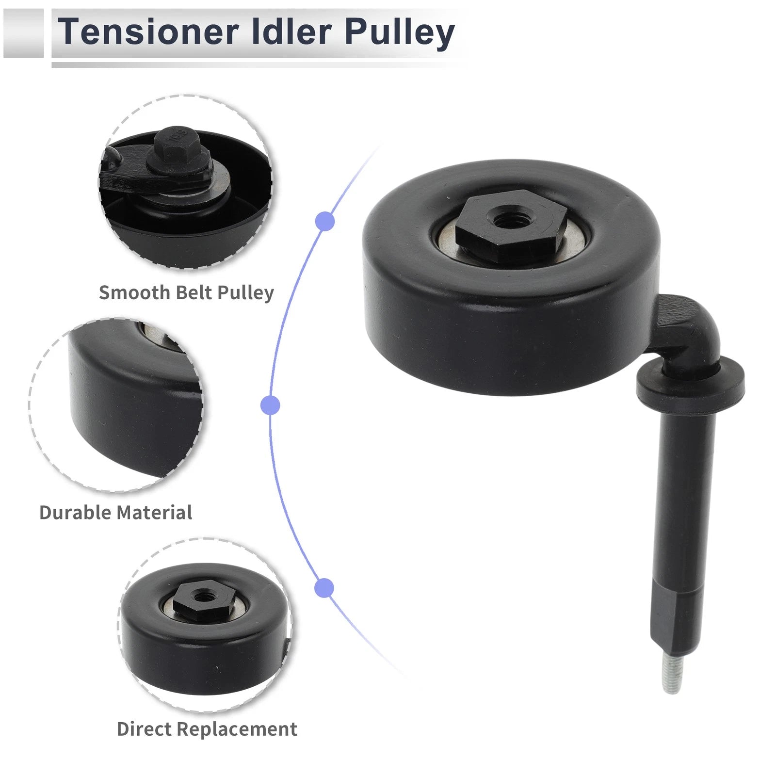 Drive Belt Idler Pulley for BMW 330d (1999–2010) No. 11282248483 Black