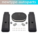 Short Valve Covers & 12" Oval Air Cleaner for SBC Chevy (1958–1986)