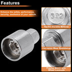 322 Wheel Lock Lug Nut for Mercedes-Benz (Locking Nut Key Socket)