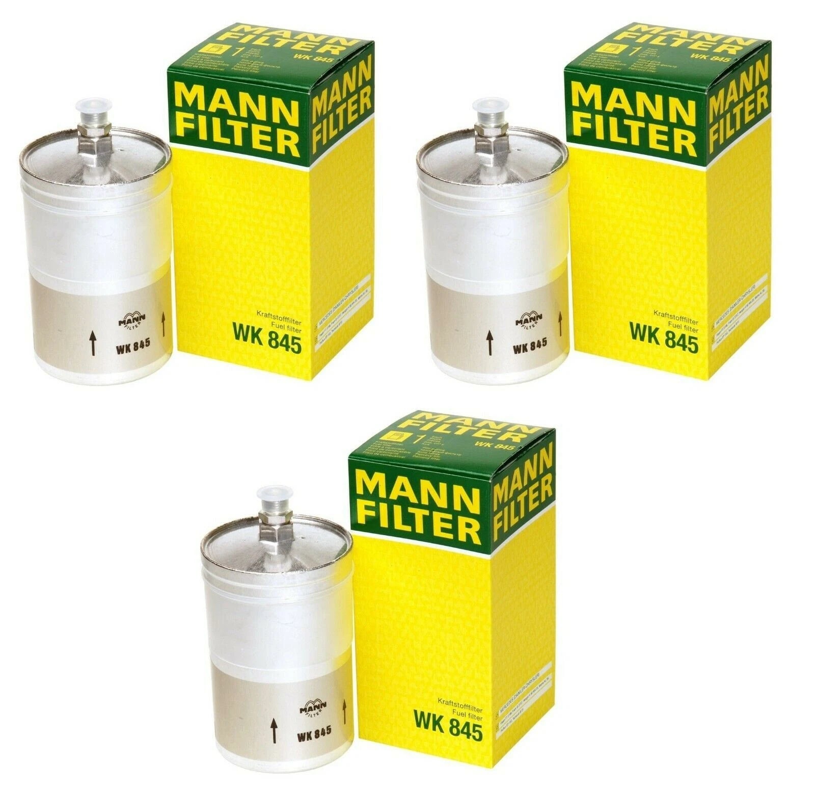 Set of 3 Fuel Filters for Mercedes W201 W123 W124 400E WK845