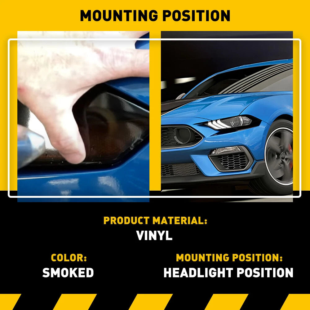 Smoked Blackout Vinyl Overlay Tint for Mustang (2018–2023)