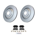 Hella Rear Vented Rotors & Bosch QuietCast Brake Pads Kit for Audi A6 Quattro
