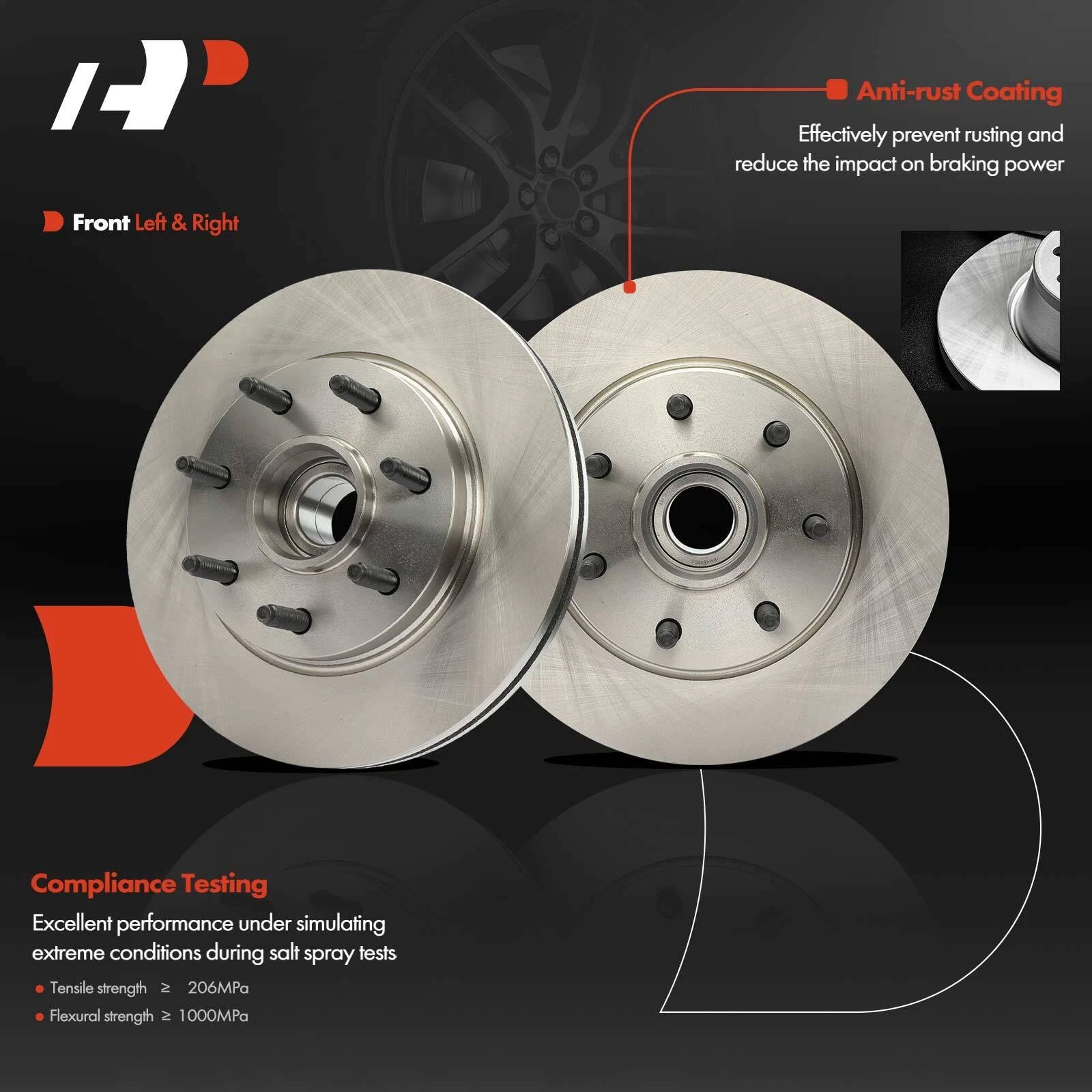 Front Disc Brake Rotors for Ford F-150, Lincoln Mark LT (2004–2008)