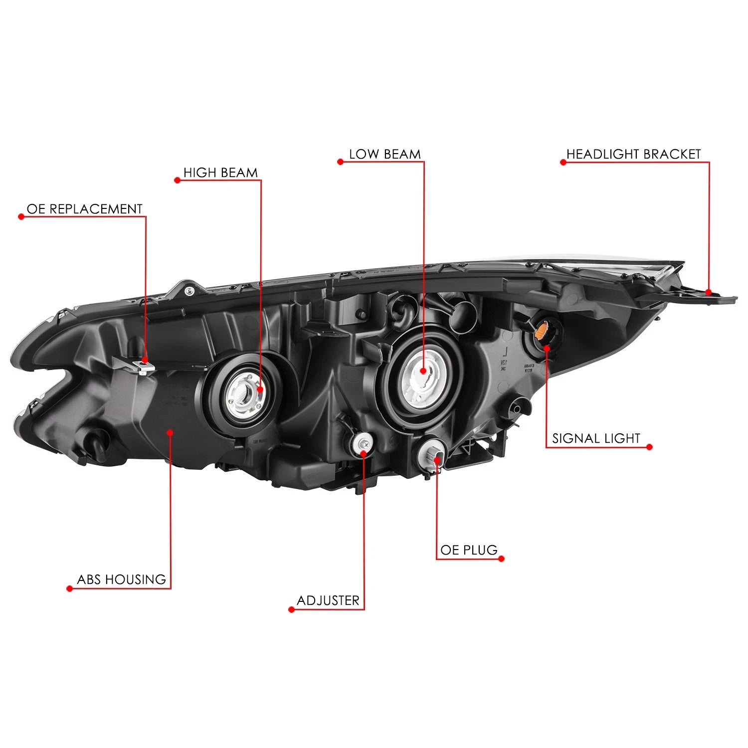 LED Headlight Lamp for Honda CR-V (2015–2016) Right Chrome Housing