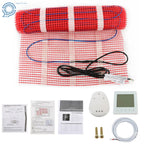 Electric Radiant Floor Heat Mat System with Thermostat for 120V (20 Sqft)