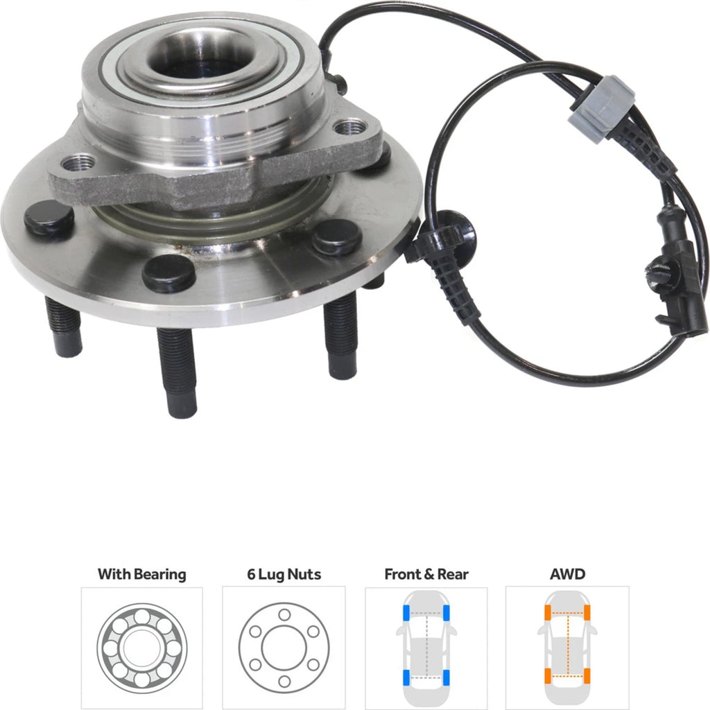 Wheel Hubs for Chevrolet Silverado 1500 (2007–2013) Front Left/Right 6 Lug 4WD