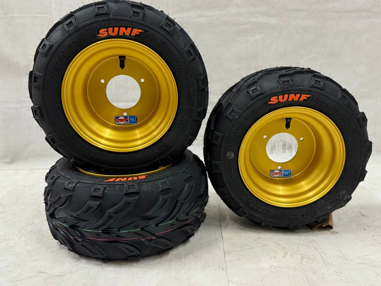 Set of 2 DWT Gold Aluminum Rims for Honda ATC 70 (1970–1985) 16x7-8