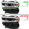 Full LED Projector Headlight Chrome for Ram 1500 (2019–2024) AFS Left Driver