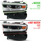 Full LED Projector Headlight Chrome for Ram 1500 (2019–2024) AFS Left Driver