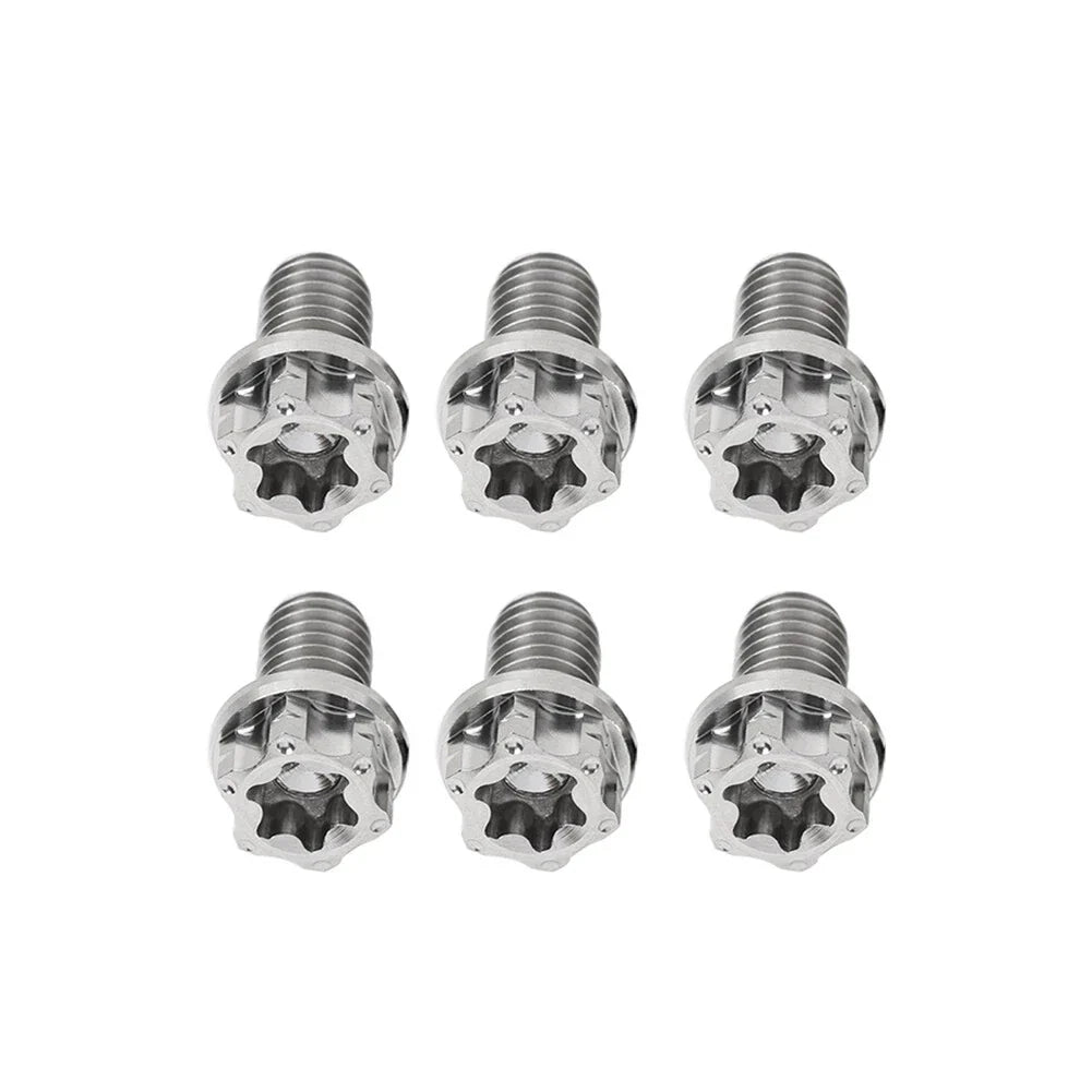 6pcs M6x35mm Titanium Torx Head Flange Screws for Motorcycle Bike Bicycle