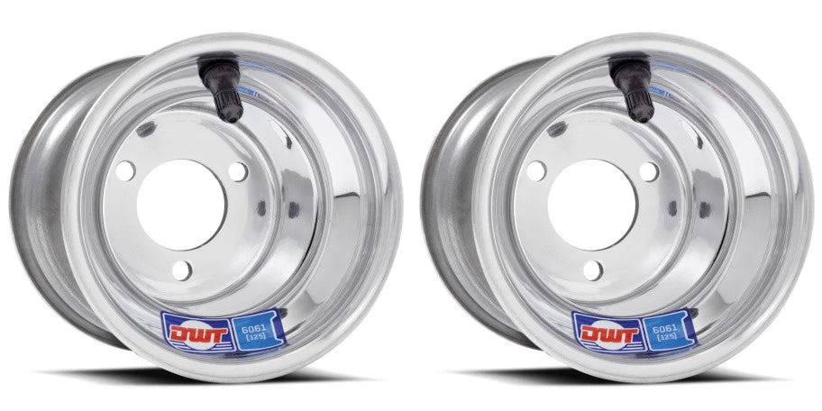 Set of 2 Polished Aluminum 8" 8x8 Rear Wheels Rims for Suzuki LT80 LTZ90