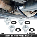 Set of 4 M12x1.75 Engine Oil Drain Plug Screws for Chevrolet Malibu 