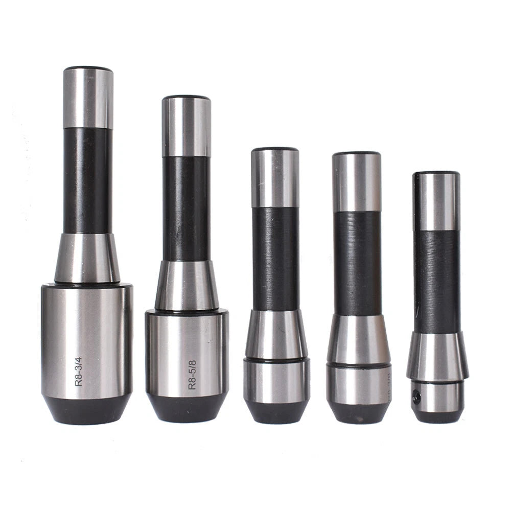 Set of 5 R8 End Mill Holders for R8 Spindle Milling Machines
