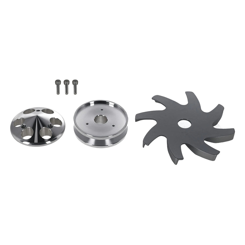 Billet V-Belt Alternator Pulley & Cooling Fan for Holden Chevy