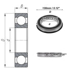 Deep Groove Ball Bearing 6017NR2RS for Scooter Skateboard Wheel (85x130x22mm)