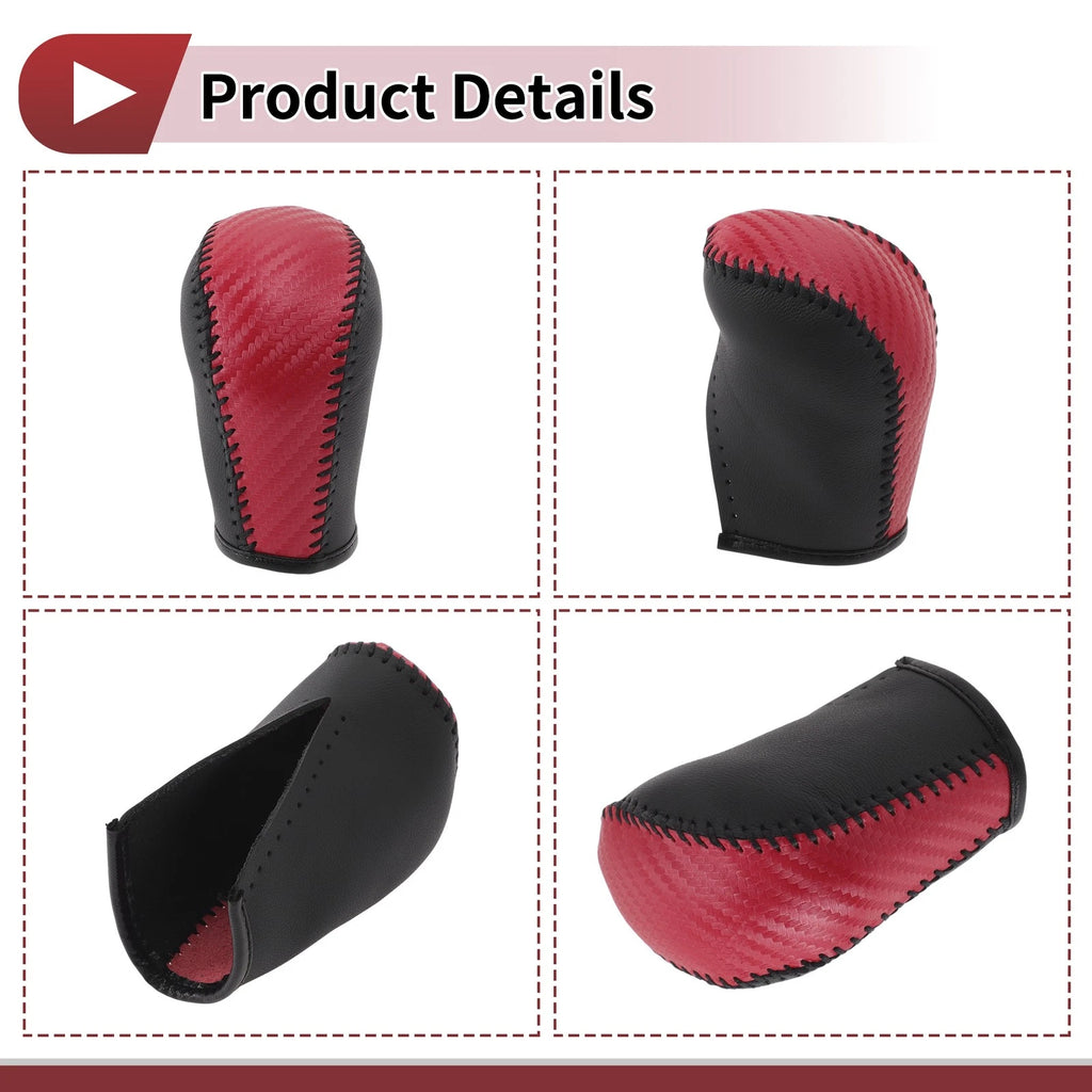 1 Pc Gear Shift Knob Cover for Subaru Forester (2006–2012) Red Faux Leather